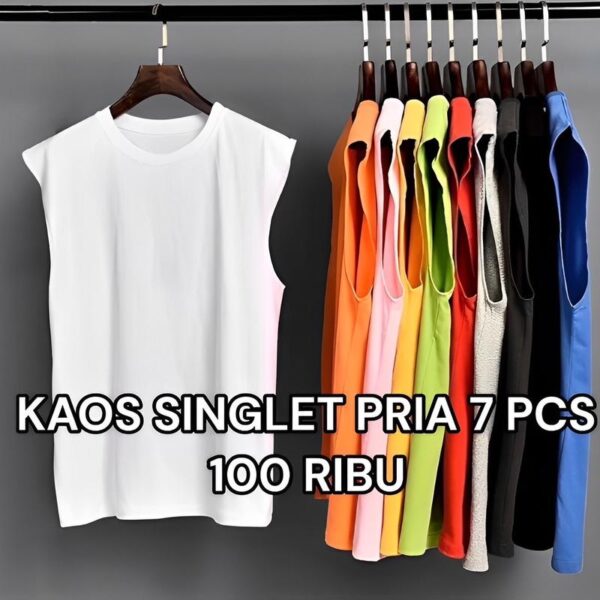 Kaos Singlet Pria 7pcs 100rb